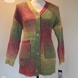 Colorful Pocketed Cardigan